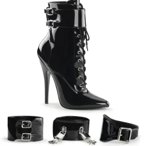 Noir Verni 15 cm DOMINA-1023 Bottines Femmes pour Hommes