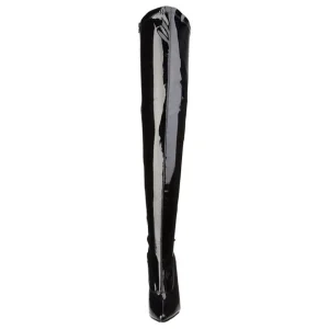 Noir Verni 15 cm DOMINA-3000 bottes cuissardes hommes