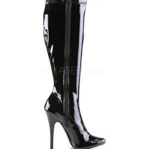 Noir Verni 15 cm DOMINA-2000 Bottes Talon Haut Femme