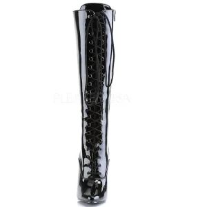Noir Verni 15 cm DOMINA-2020 Bottes Femmes pour Hommes