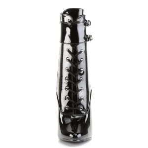 Noir Verni 15 cm DOMINA-1023 Bottines Femmes pour Hommes