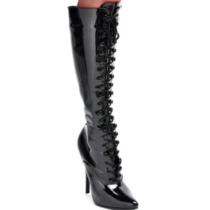 Noir Verni 15 cm DOMINA-2020 Bottes Femmes pour Hommes