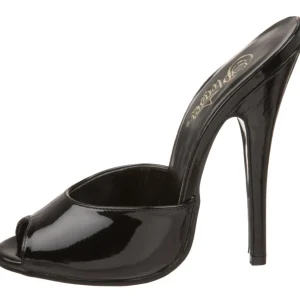 Noir Verni 15 cm DOMINA-101 Mules Talons Hauts