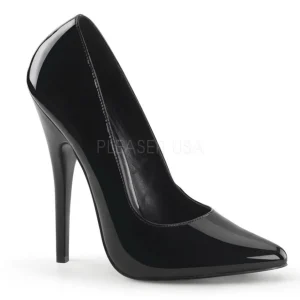 Noir Verni 15 cm DOMINA-420 talon aiguille très haut et bout pointu
