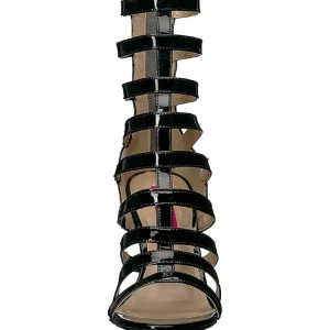 Noir Verni 10 cm DREAM-438 grande taille bottines femmes