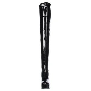 Noir Verni 13 cm ELECTRA-3000Z Bottes Cuissardes Talons Hauts
