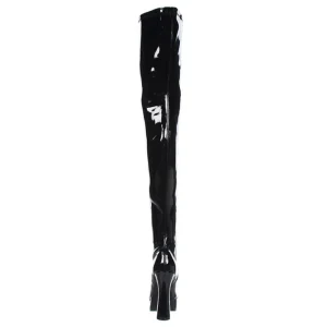 Noir Verni 13 cm ELECTRA-3000Z Bottes Cuissardes Talons Hauts