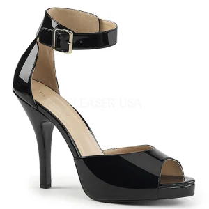 Noir Verni 12,5 cm EVE-02 grande taille sandales femmes