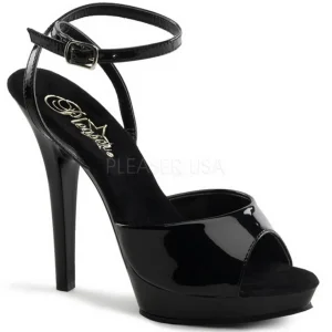 Noir Verni 13 cm Fabulicious LIP-125 Plateforme Haut Talon