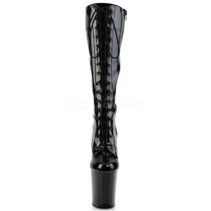 Noir Verni 20 cm FLAMINGO-2023 plateformes bottes à lacets pour femmes