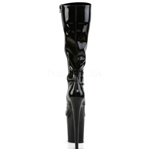 Noir Verni 20 cm FLAMINGO-2023 plateformes bottes à lacets pour femmes