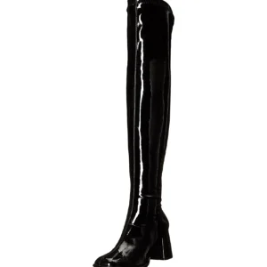 Noir Verni 8 cm GOGO-3000 bottes cuissardes hommes