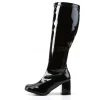 Noir Verni 7,5 cm GOGO-300WC bottes femme mollets et jambes larges