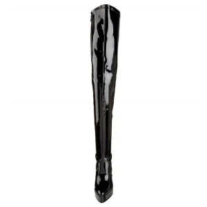 Noir Verni 13,5 cm INDULGE-3000 bottes cuissardes hommes
