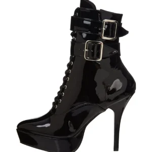 Noir Verni 13,5 cm INDULGE-1026 Plateforme Bottines