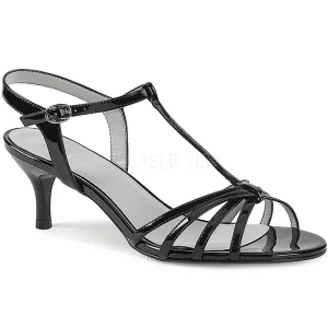 Noir Verni 6 cm KITTEN-06 grande taille sandales femmes