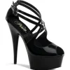 Noir Verni 15 cm Pleaser DELIGHT-612 Escarpins Haut Talon