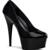 Noir Verni 15 cm Pleaser DELIGHT-685 Escarpins Haut Talon