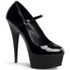 Noir Verni 15 cm PLEASER DELIGHT-687 Escarpins Haut Talon