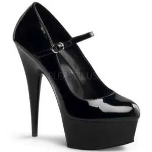 Noir Verni 15 cm PLEASER DELIGHT-687 Escarpins Haut Talon