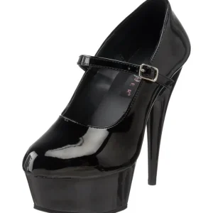 Noir Verni 15 cm PLEASER DELIGHT-687 Escarpins Haut Talon