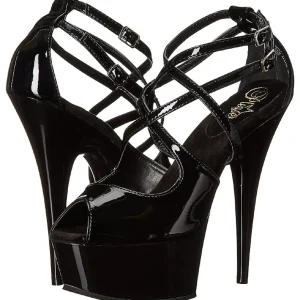 Noir Verni 15 cm Pleaser DELIGHT-612 Escarpins Haut Talon