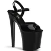 Noir Verni 20 cm Pleaser XTREME-809 Talons Aiguilles Plateforme
