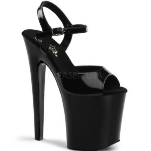 Noir Verni 20 cm Pleaser XTREME-809 Talons Aiguilles Plateforme