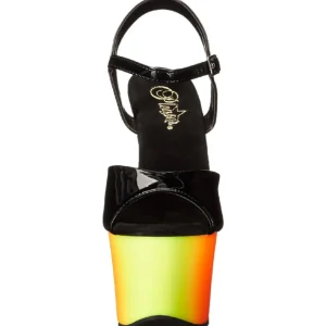 Noir Verni 18 cm RAINBOW-309UV Plateforme Neon Sandales Femmes