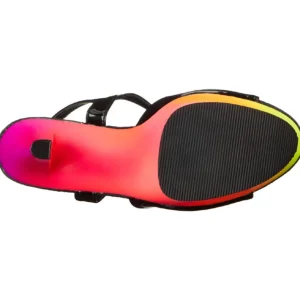 Noir Verni 18 cm RAINBOW-309UV Plateforme Neon Sandales Femmes