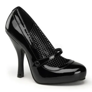 Noir Verni 12 cm retro vintage CUTIEPIE-02 escarpins mary jane plateforme cachée
