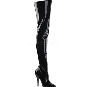 Noir Verni 13 cm SEDUCE-3010 bottes cuissardes hommes