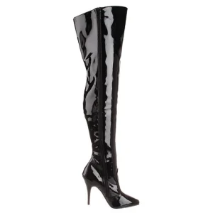 Noir Verni 13 cm SEDUCE-3010 bottes cuissardes hommes