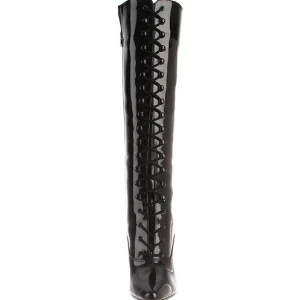 Noir Verni 13 cm SEDUCE-2020 Bottes à Lacets Femmes