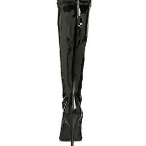 Noir Verni 13 cm SEDUCE-2000 Bottes Femmes pour Hommes