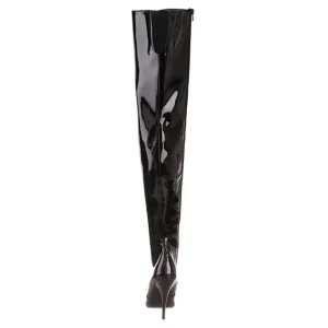 Noir Verni 13 cm SEDUCE-3010 bottes cuissardes hommes
