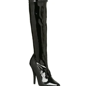 Noir Verni 13 cm SEDUCE-2000 Bottes Femmes pour Hommes