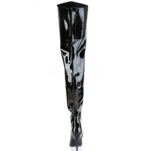 Noir Verni 13 cm SEDUCE-4010 bottes cuissardes hommes