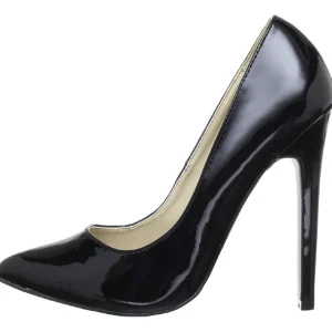 Noir Verni 13 cm SEXY-20 escarpins à talon aiguille bout pointu