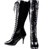 Noir Verni 10,5 cm VANITY-2020 Bottes à Lacets Femmes