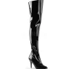 Noir Verni 10,5 cm VANITY-3010 Bottes Cuissardes Talons Hauts