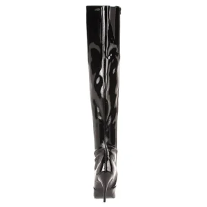 Noir Verni 10,5 cm VANITY-3010 Bottes Cuissardes Talons Hauts