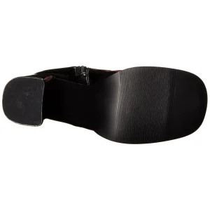 Noires bottes cuissardes vinyle - années 70 en - hippie disco gogo botte cuissarde à talon carré 7,5 cm