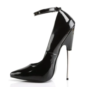 Noires escarpins bout pointu à talon aiguille en métal 16 cm stiletto