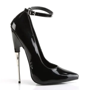 Noires escarpins bout pointu à talon aiguille en métal 16 cm stiletto