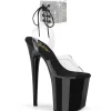 Noirs 20 cm FLAMINGO-2RS talon haut avec manchette de cheville strass