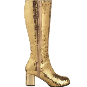 Or Paillettes 8 cm SPECTACUL disco bottes à talon carré années 70 pour Hommes
