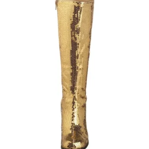 Or Paillettes 8 cm SPECTACUL disco bottes à talon carré années 70 pour Hommes