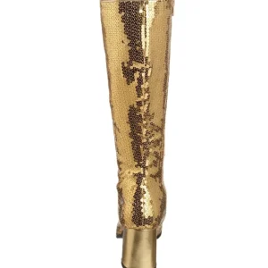 Or Paillettes 8 cm SPECTACUL disco bottes à talon carré années 70 pour Hommes