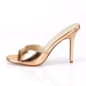 Or Rose 10 cm CLASSIQUE-01 grande taille mules femmes